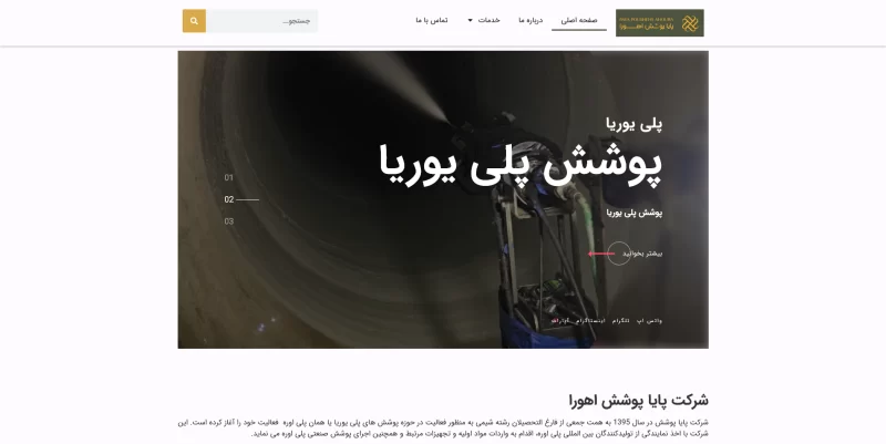 وب سایت شرکت پایا پوشش اهورا